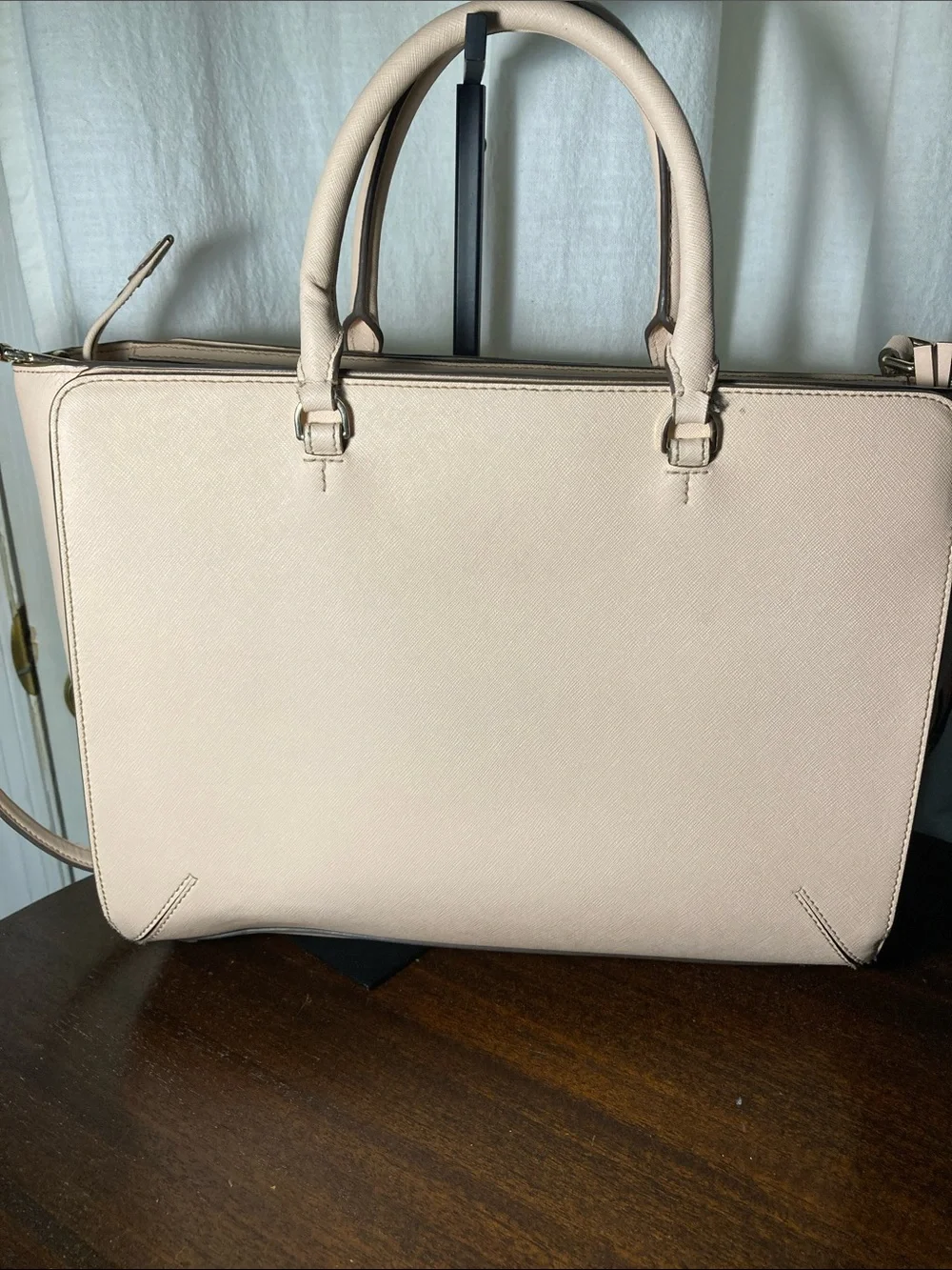 Tory Burch Robinson Large Pale Leather Satchel with Detachable Strap